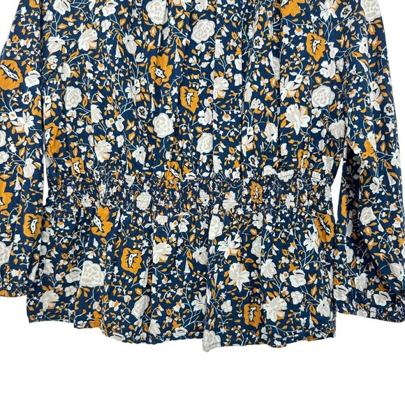 Universal Thread Womens Boho Floral 3/4 Sleeve Smocked Waist Peplum Top M - Picture 10 of 11